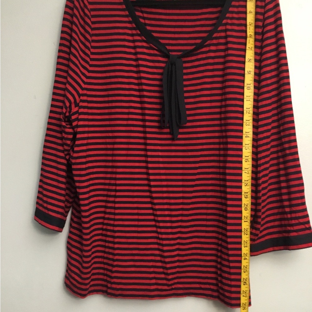 Talbots Bold Red and Navy Striped Top - Picture 13 of 14